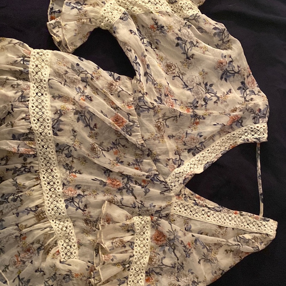 Sheer floral tunic